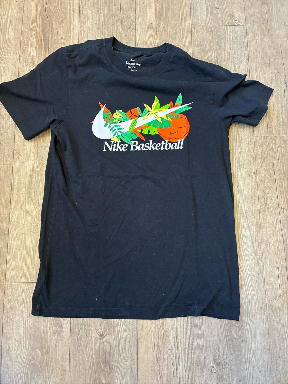Nike Black Dri-FIT Crew Tee with White Swoosh Men’s Small